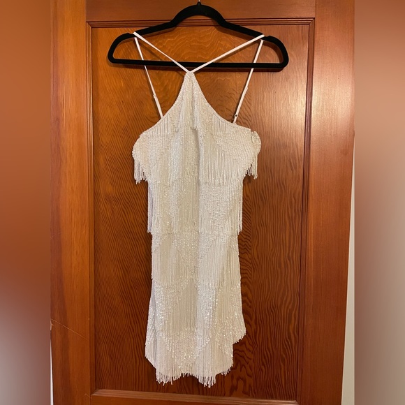 Retrofete Clover Dress in White Fringe, Size XXS - Picture 2 of 4